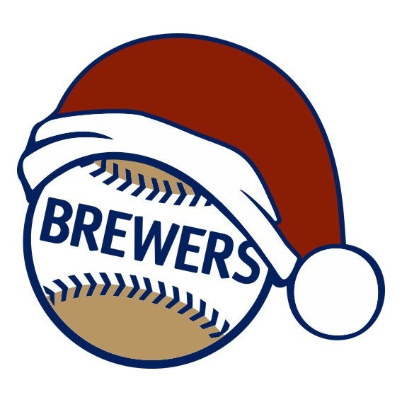 Milwaukee Brewers Baseball Christmas hat logo vinyl decal